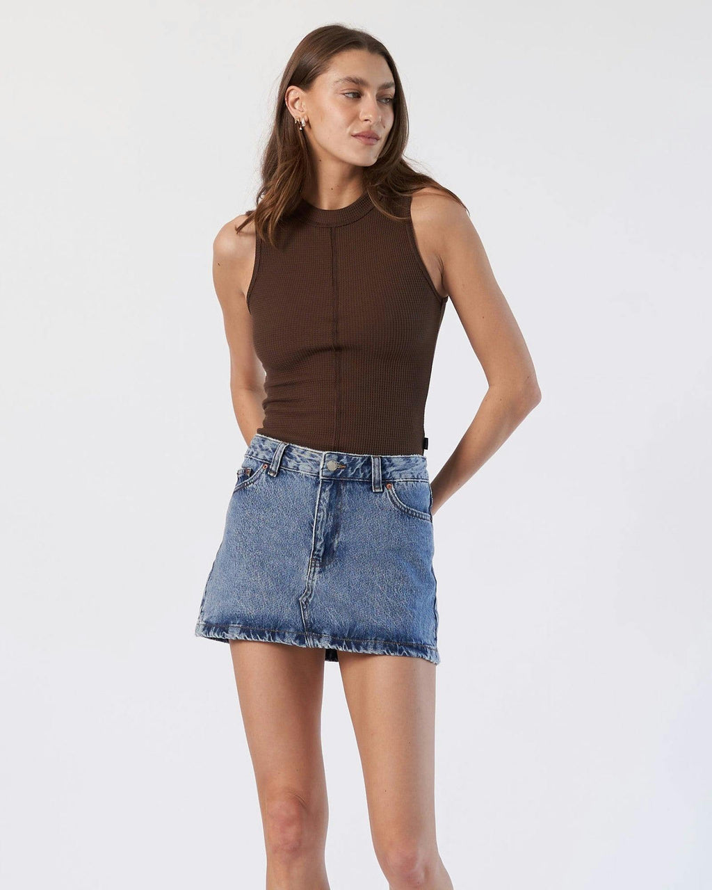 Ziggy Mid Skirt - Stream Sky Retro