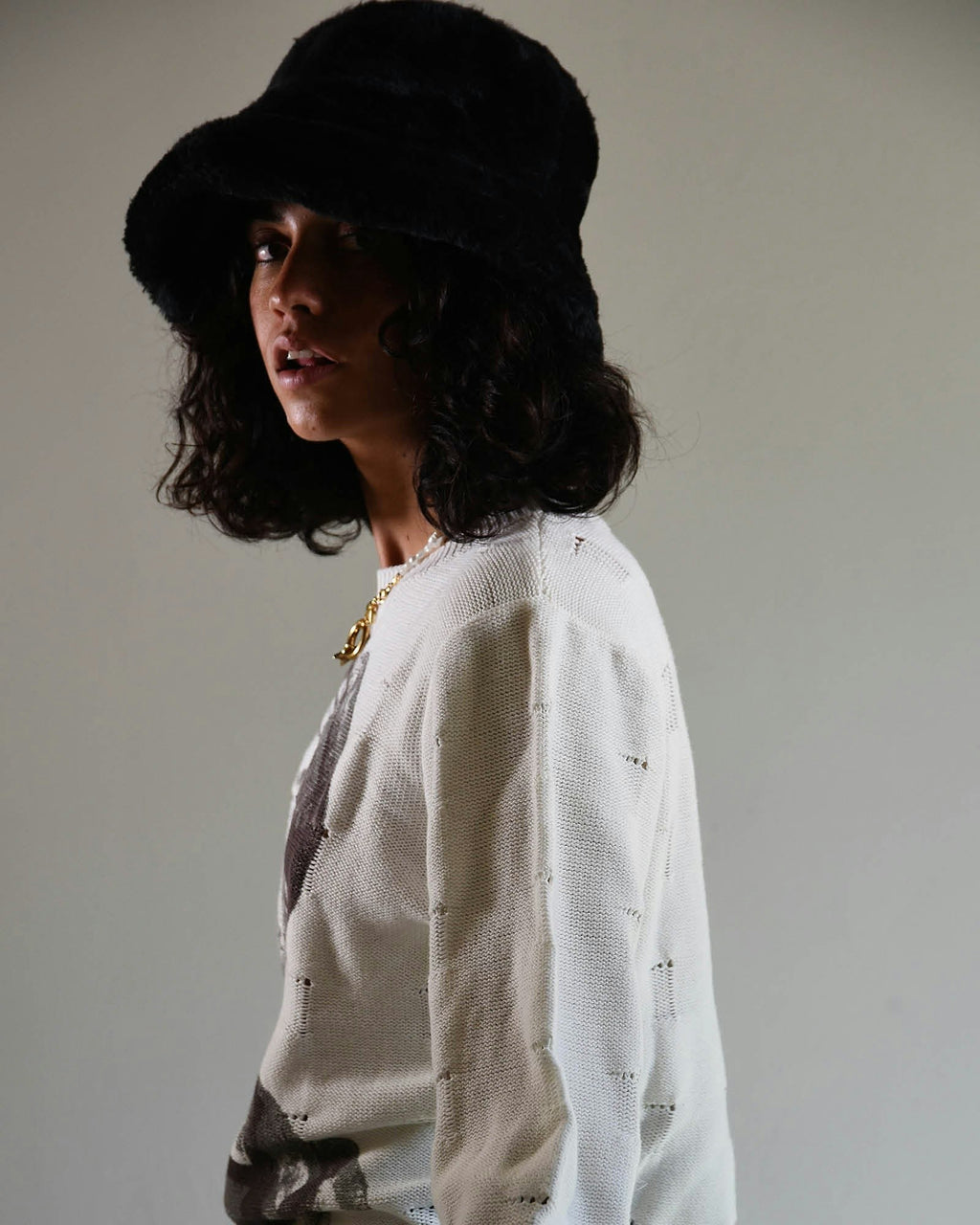 The Cosmic Girl Bucket Hat - Black Faux Fur