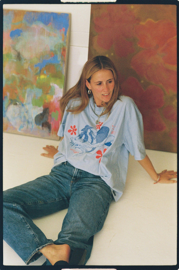 Cloud Surfing by Easty Beasty in Baby Blue - Artist Collaboration Tee image 2