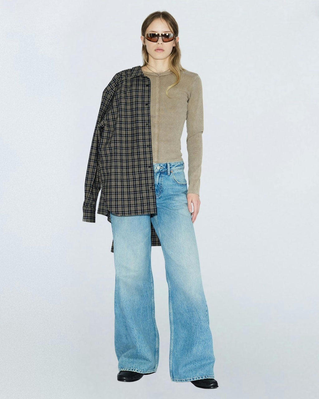 Rhue Low Wide Jeans TALL - Drift Sky Used