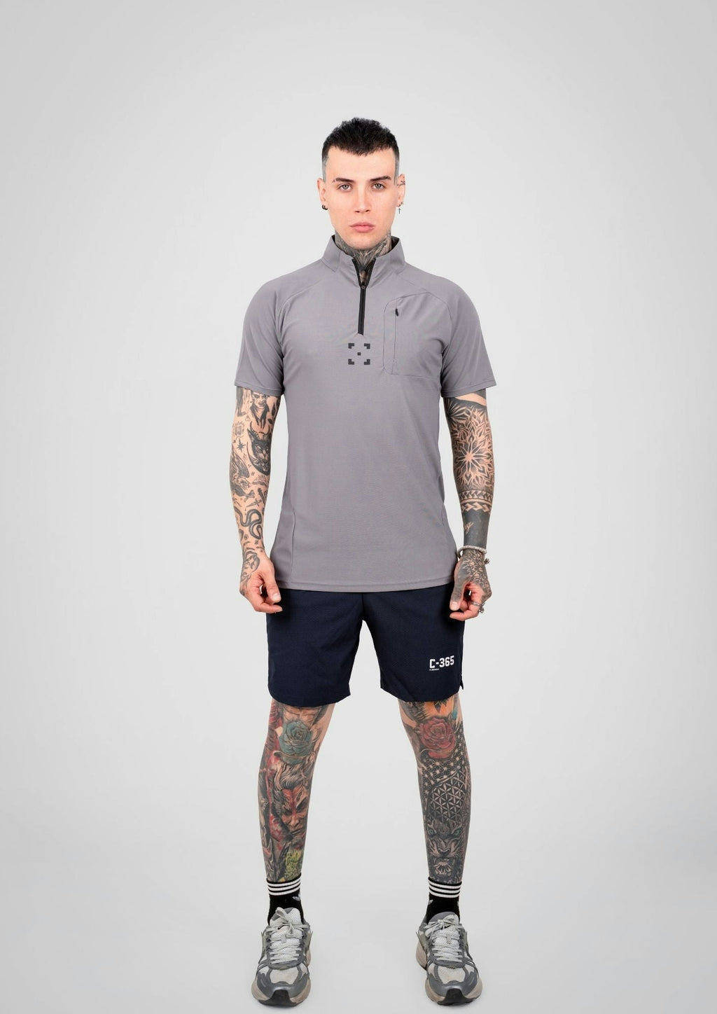C-365 Strike Zip Tee (Model 825321) - Grey