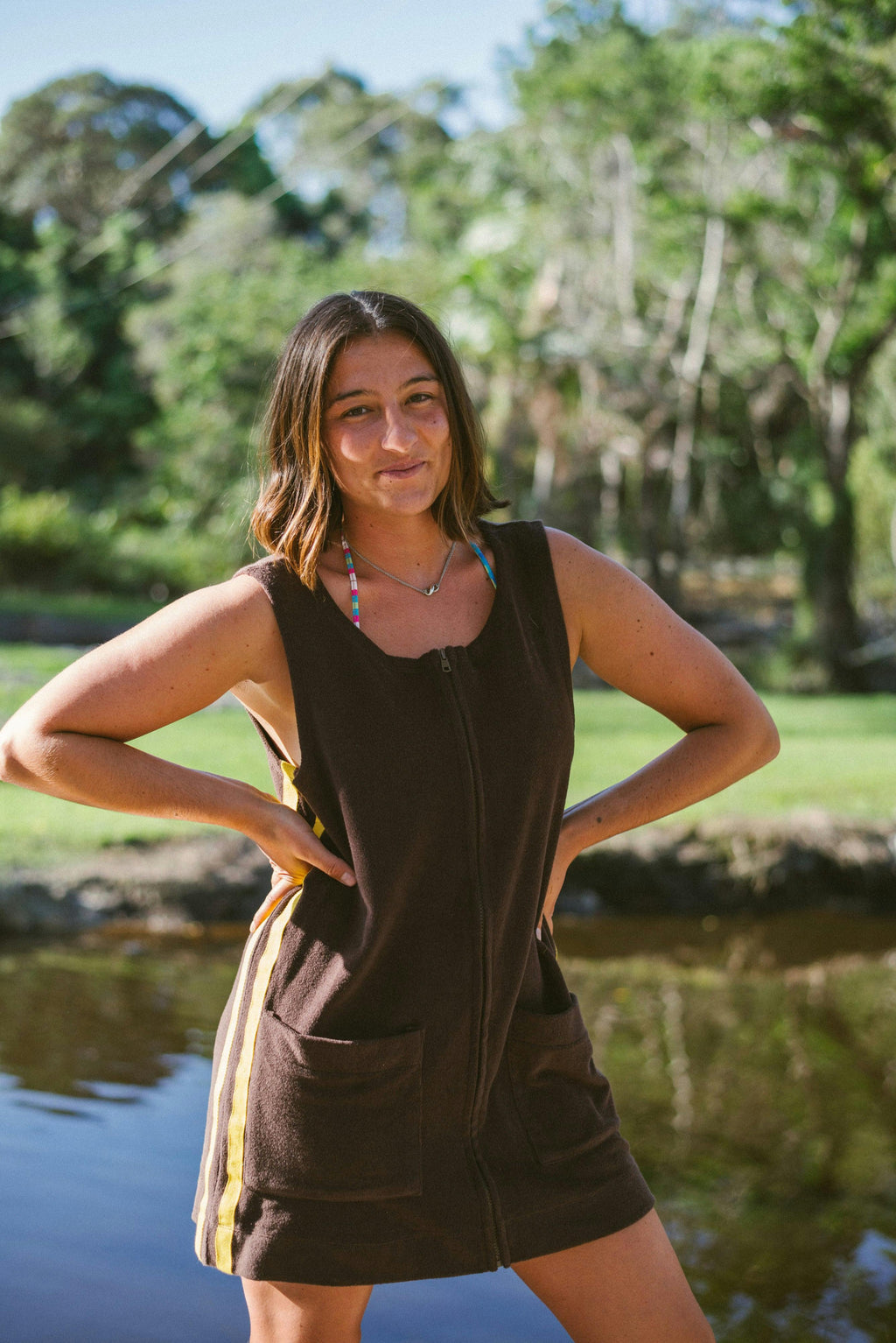 Terry Sailor Dress in Chocolate Mango