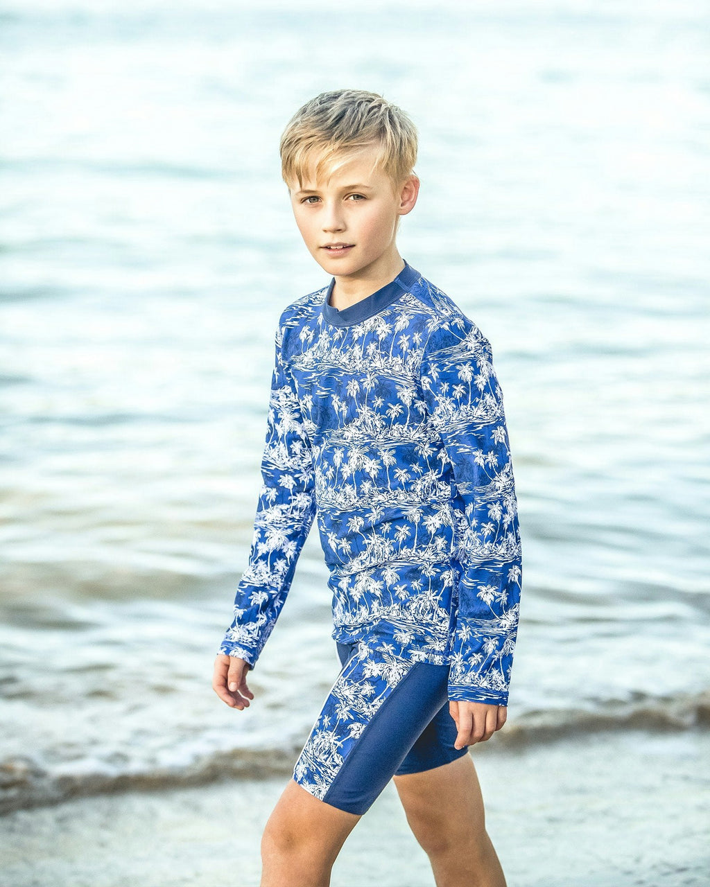Long Sleeve Rash Top  - Hawaiian Palms