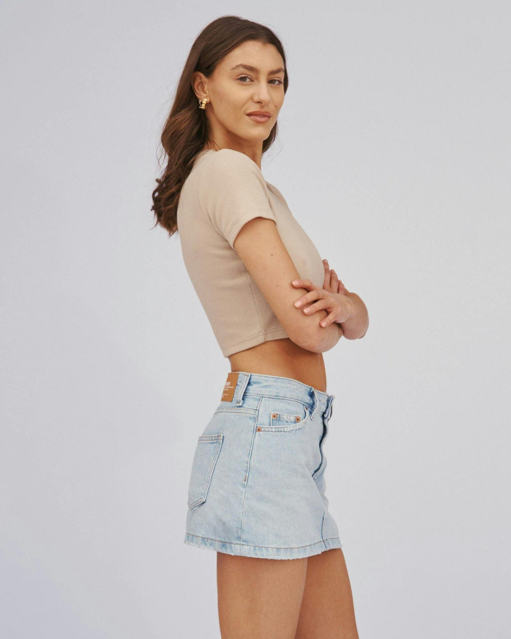 Ziggy Mid Skirt - Stream Light Worn