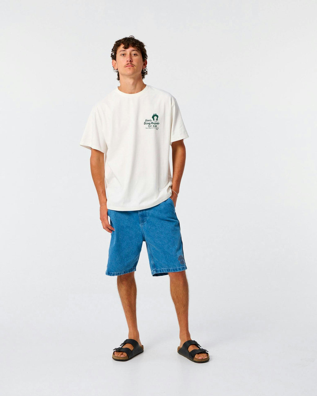 Jim's Ding Repairs Tee - Vintage white