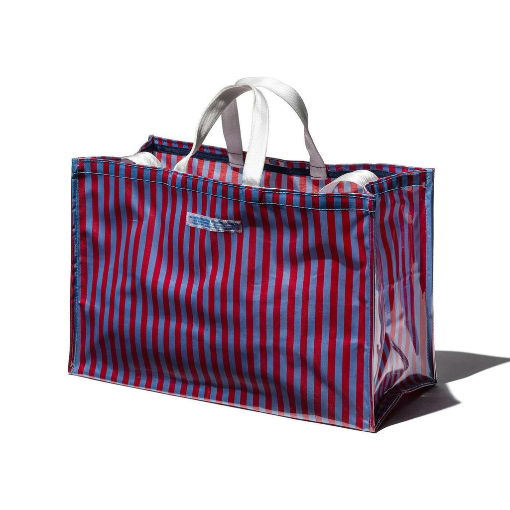 Puebco Covered School Tie Fabric Market Bag / Red x Light Blue