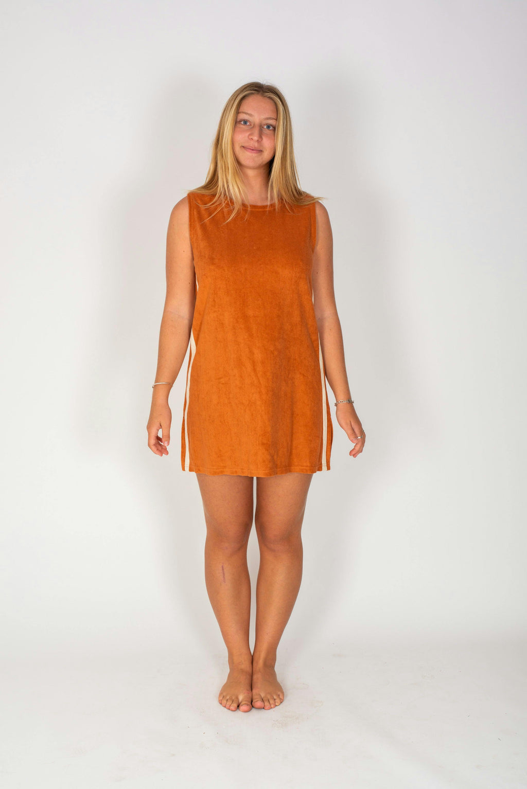 Sporty Terry Dress in Rust
