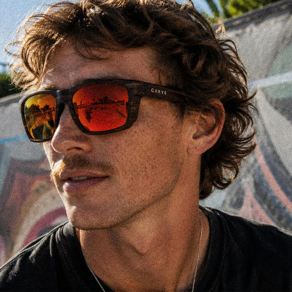 Altitude – Matte Brown Streak Frame with Polarized Red Iridium Lens