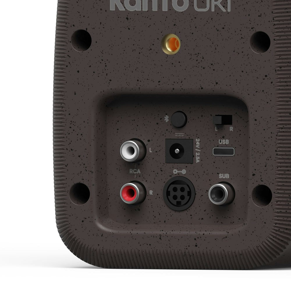 Kanto UKI 100W Desktop Speakers with Bluetooth, USB-C, Headphone out, Pumice (Speckled Brown), Pair