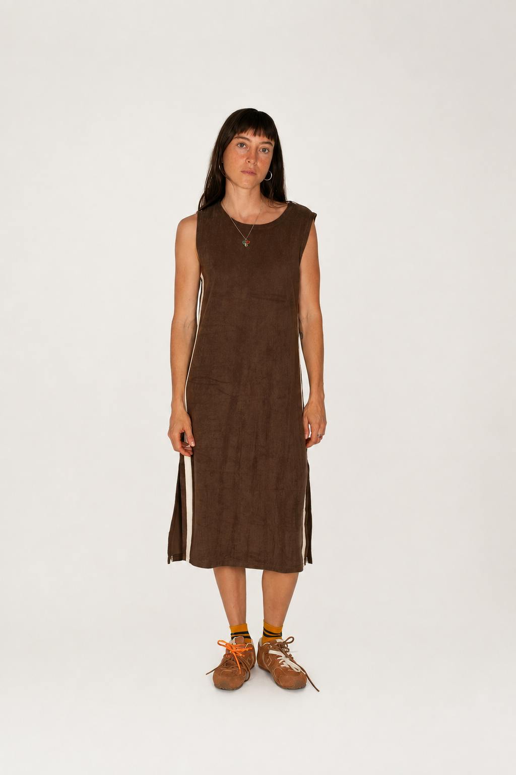 Hanna Terry Towelling Maxi Dress Chocolate