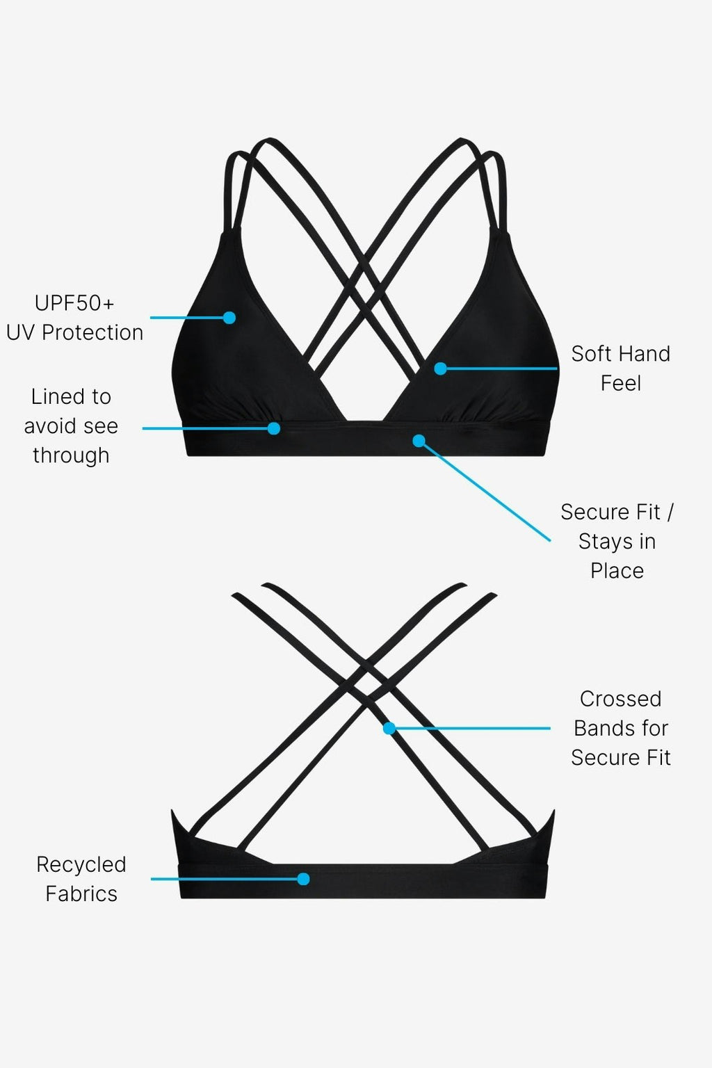 Bikini Top Cross ― Black