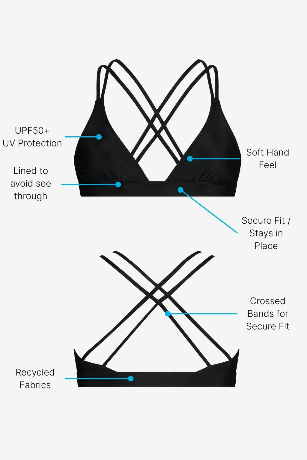 Bikini Top Cross ― Black