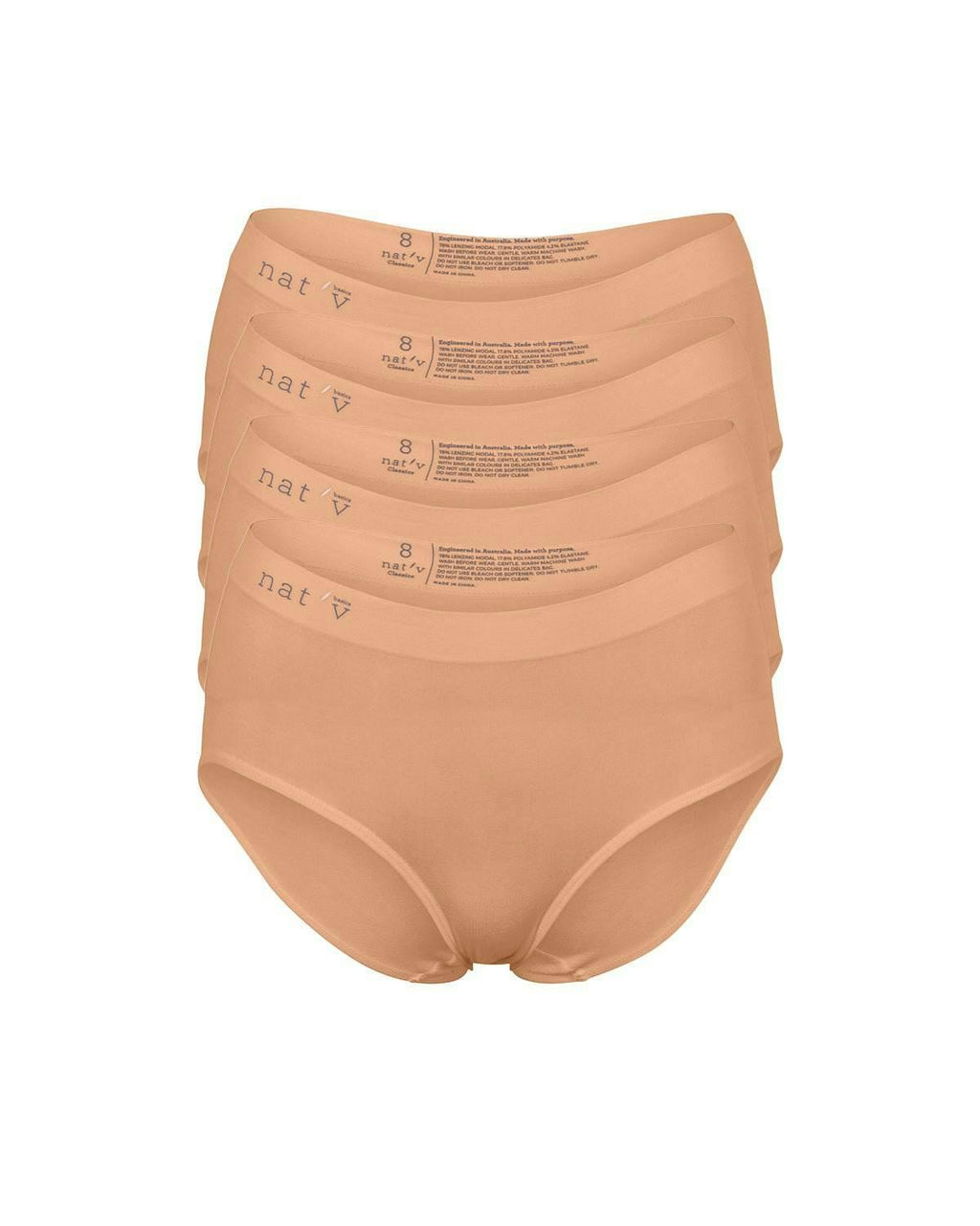 Classic Modal Full Brief Underwear 4 Pack - Beech