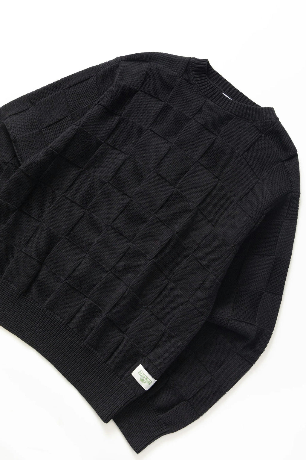 Service Works Check Knit Crewneck in Black