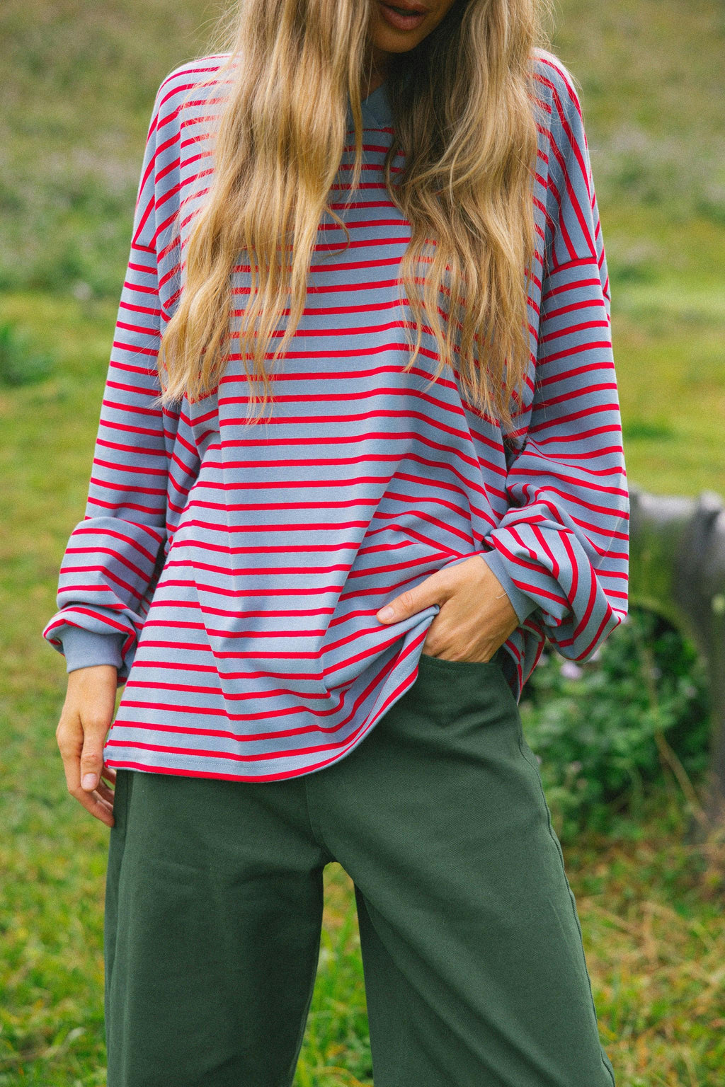 Nautical Long Sleeve Tee - Cherry