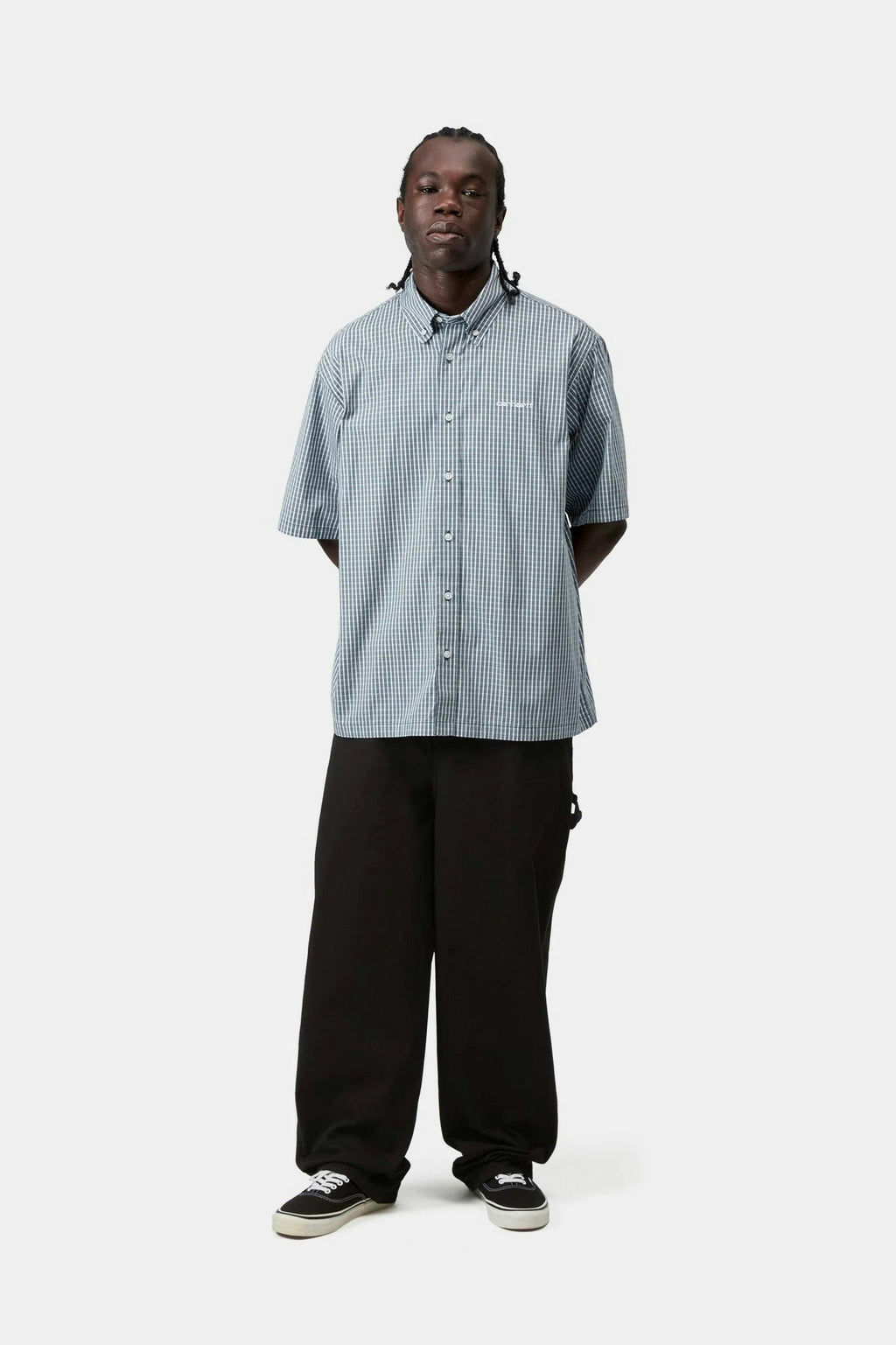 Carhartt WIP S/S Groff Shirt in Blue River
