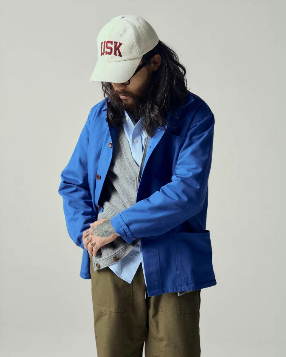 Uskees 3001 Button Overshirt in Ultra Blue