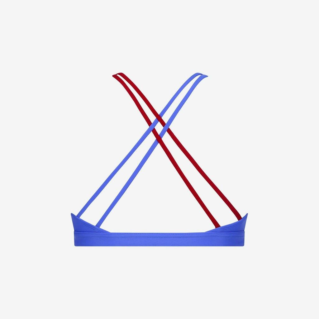 Bikini Top Cross ― Blue / Dark Red