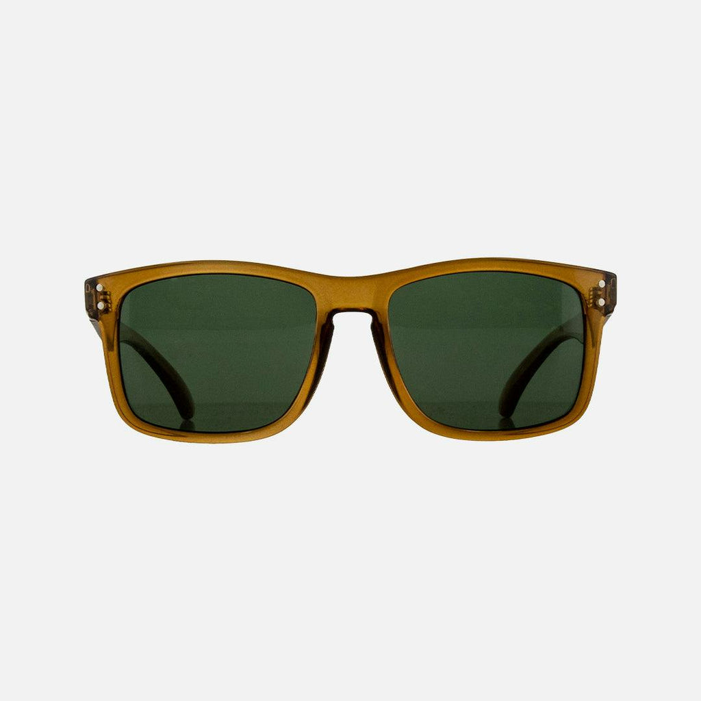 Goblin  - Recycled Gloss Crystal Dk Sand Frame Green Polarized Lens