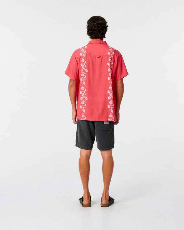 Peace Floral Linen Shirt - Washed Red image 2