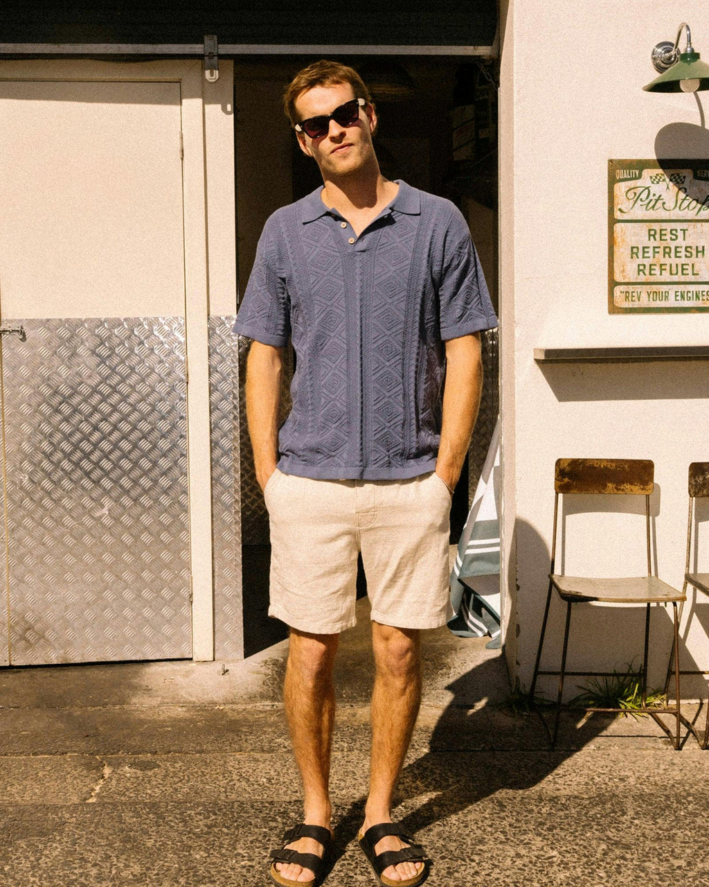 Trader Knit Polo - Blue