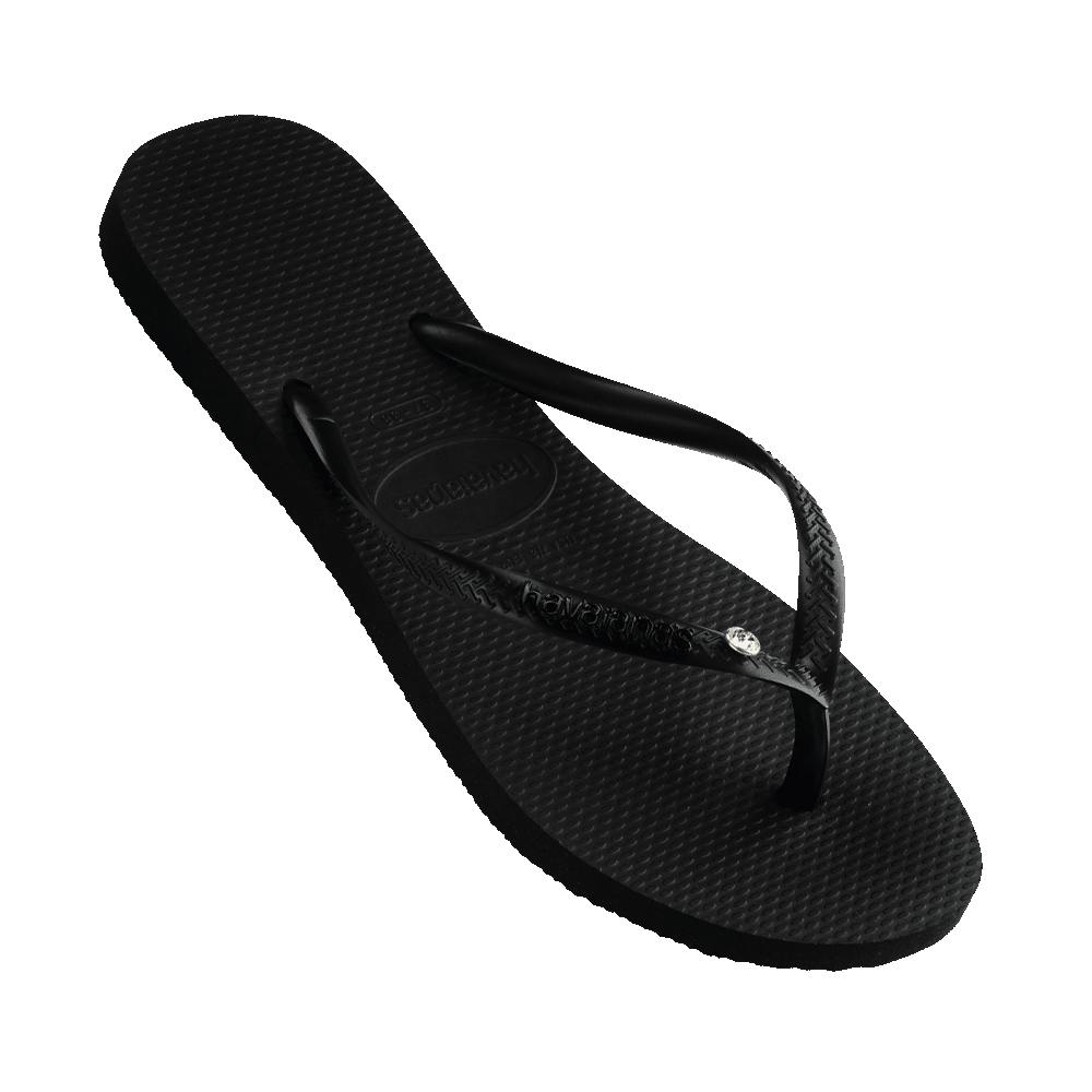 Slim Metal Logo Crystal Thongs