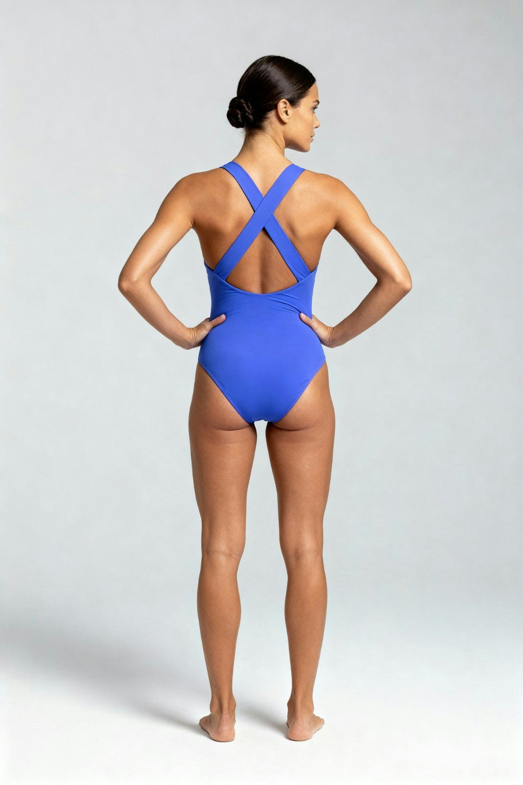 Nerida One Piece Swimsuit Scoop Neck ― Blue