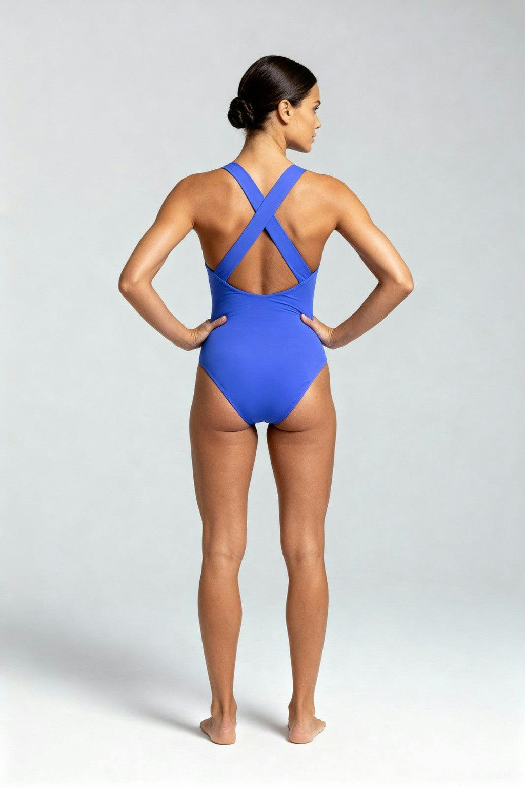 Nerida One Piece Swimsuit Scoop Neck ― Blue