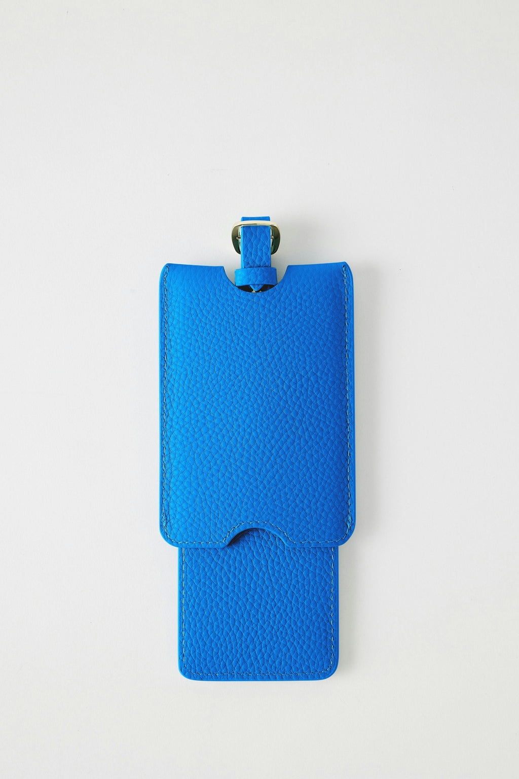Leather Luggage Tag | Cobalt Gold