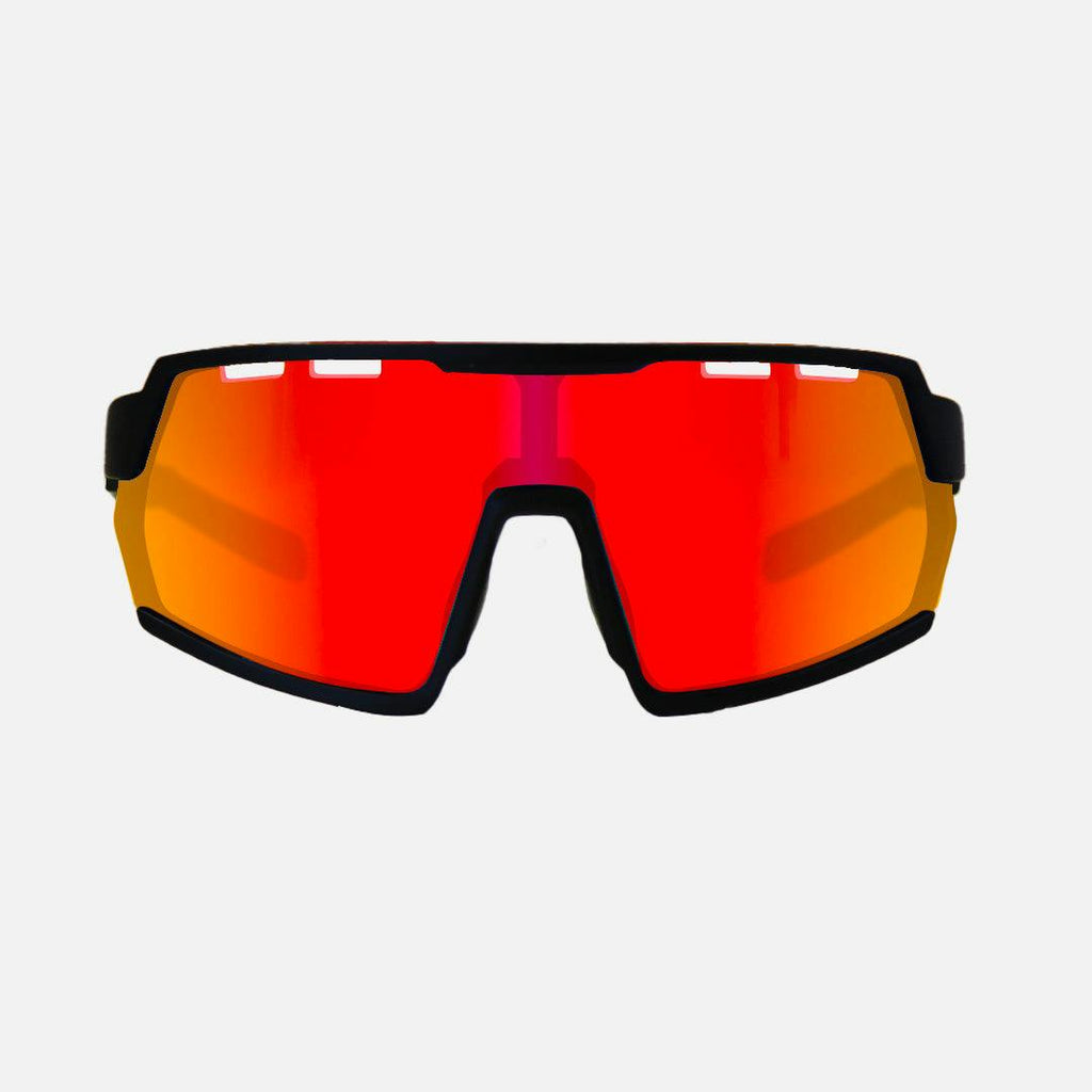 Legacy HD - Matte Black Frame Red Rubber Arm, Grey Lens with Red Iridium with Venting