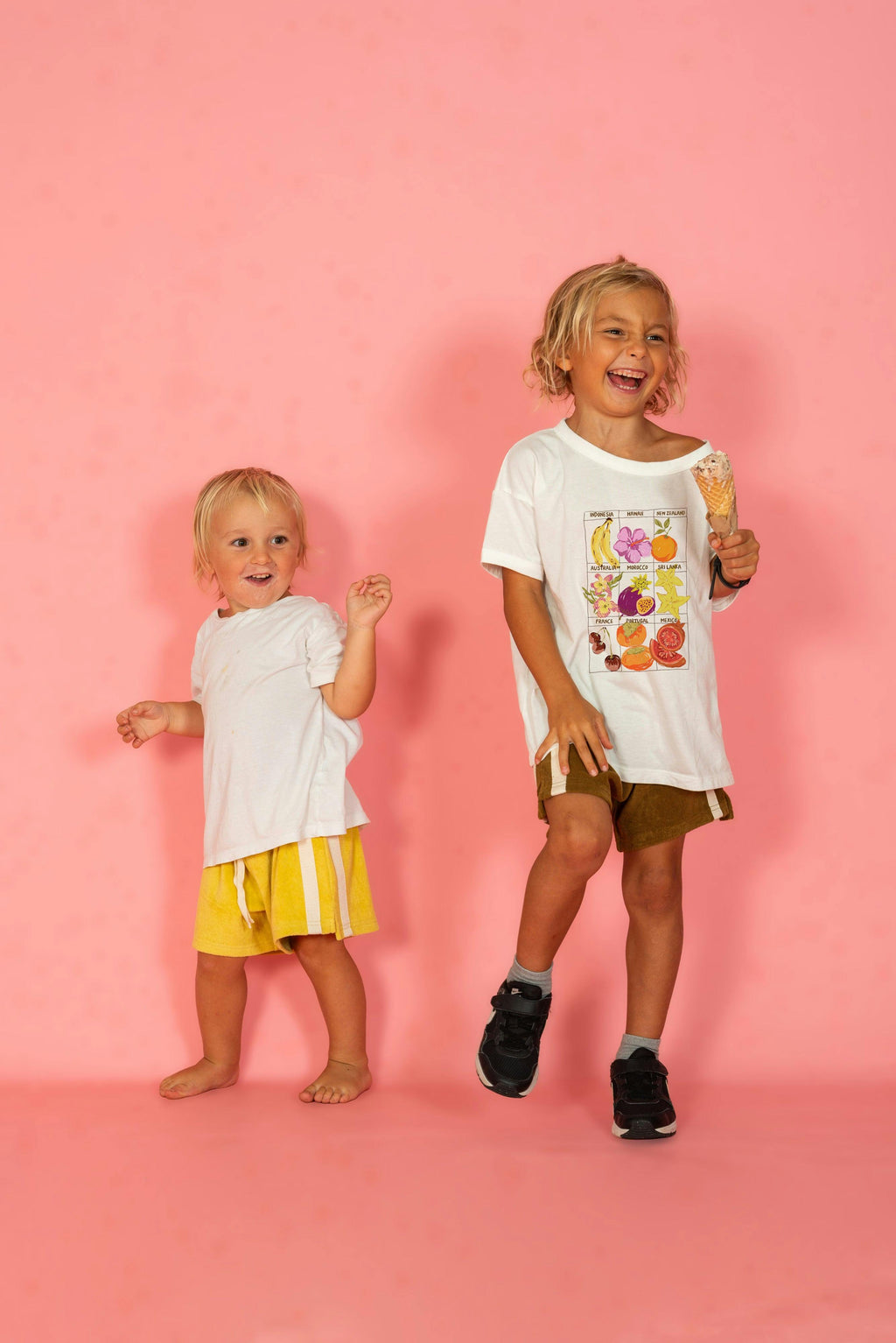 Mini Terry Towelling Shorts in Butter Yellow