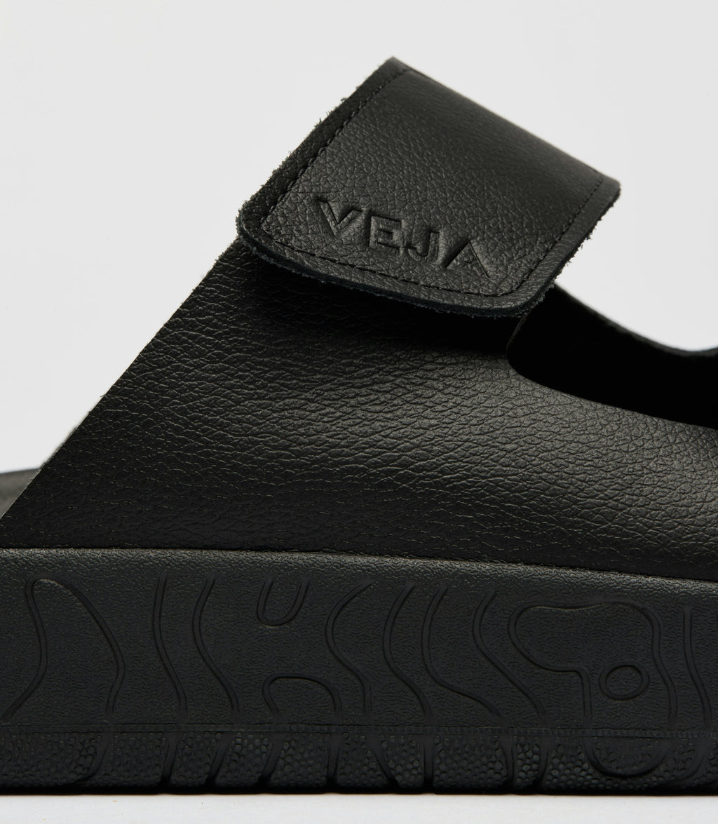 VEJA Etna Leather Sandal in Black