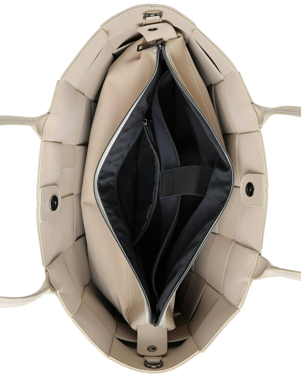 Prene | The Holiday Bag (BUFF BEIGE) Woven Neoprene Large Tote Bag