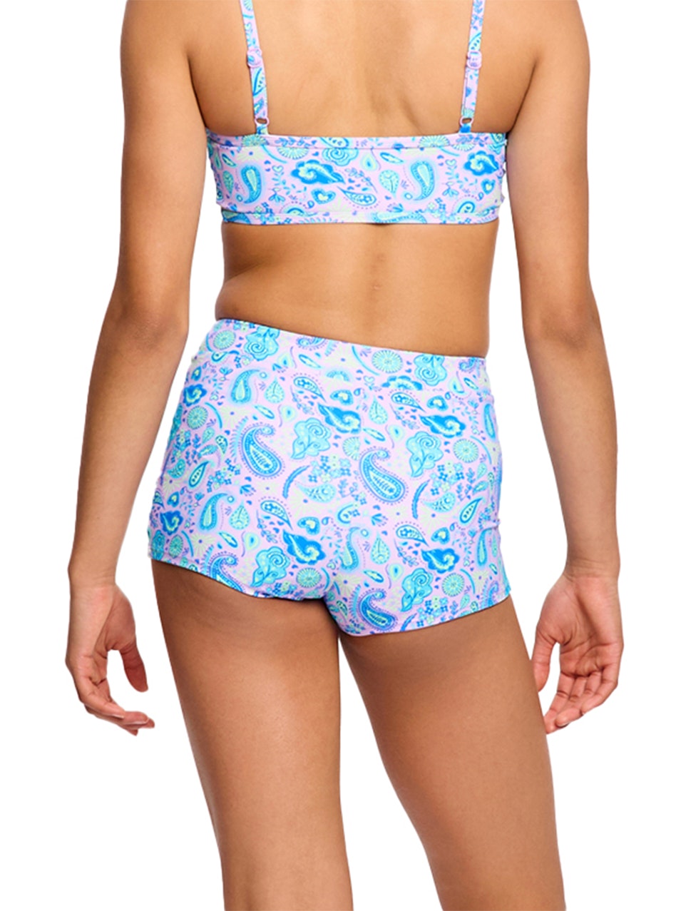 Teen Period Swimwear Hi Waist Short Super Absorbency Paisley Pink