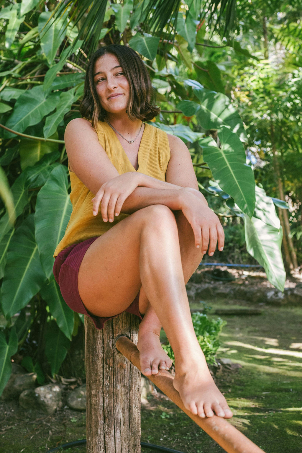 Waffle Ease Short in Berry