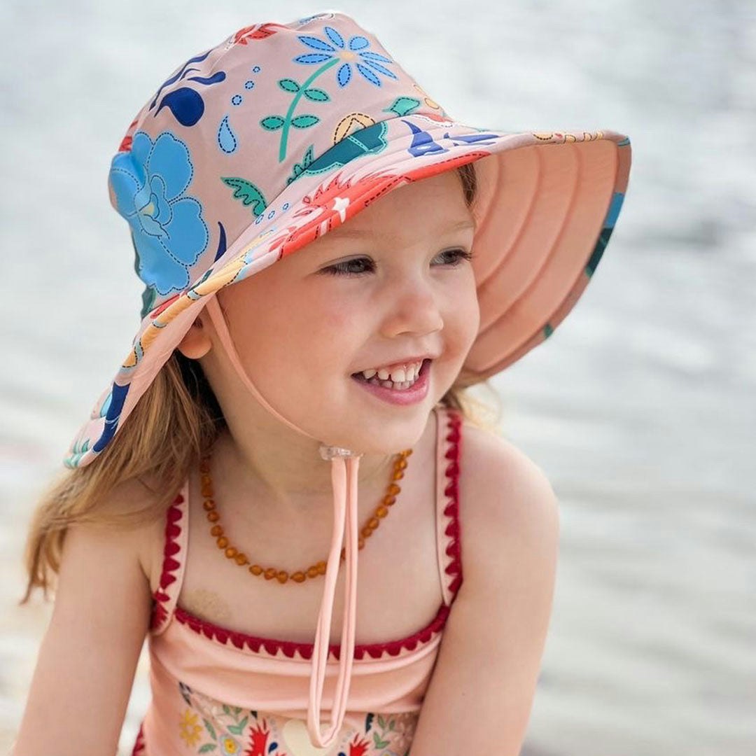 Tyoub Kids Wide Brim Bucket Hat Phoenix Vanilla