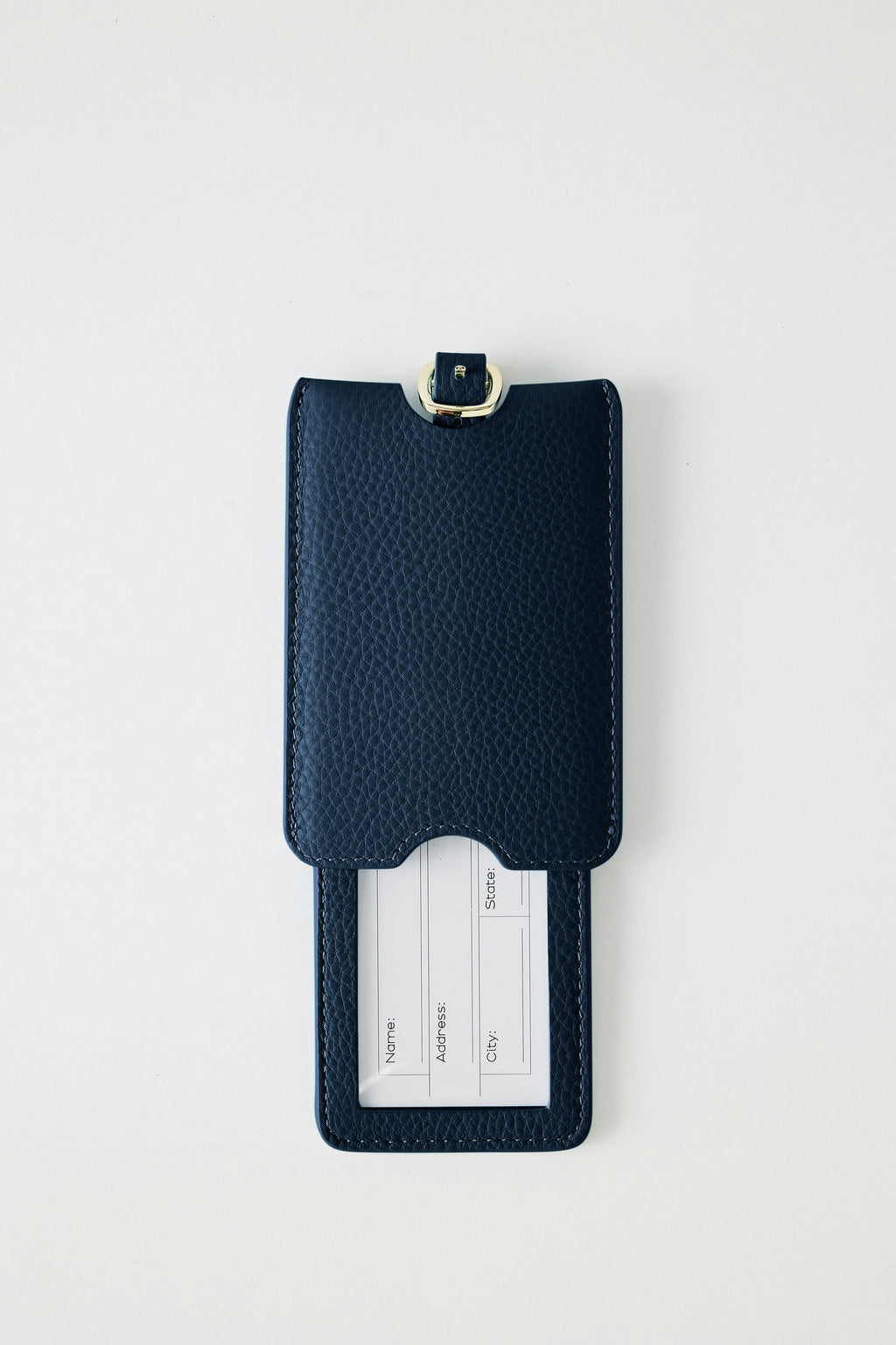 Leather Luggage Tag | Navy Gold