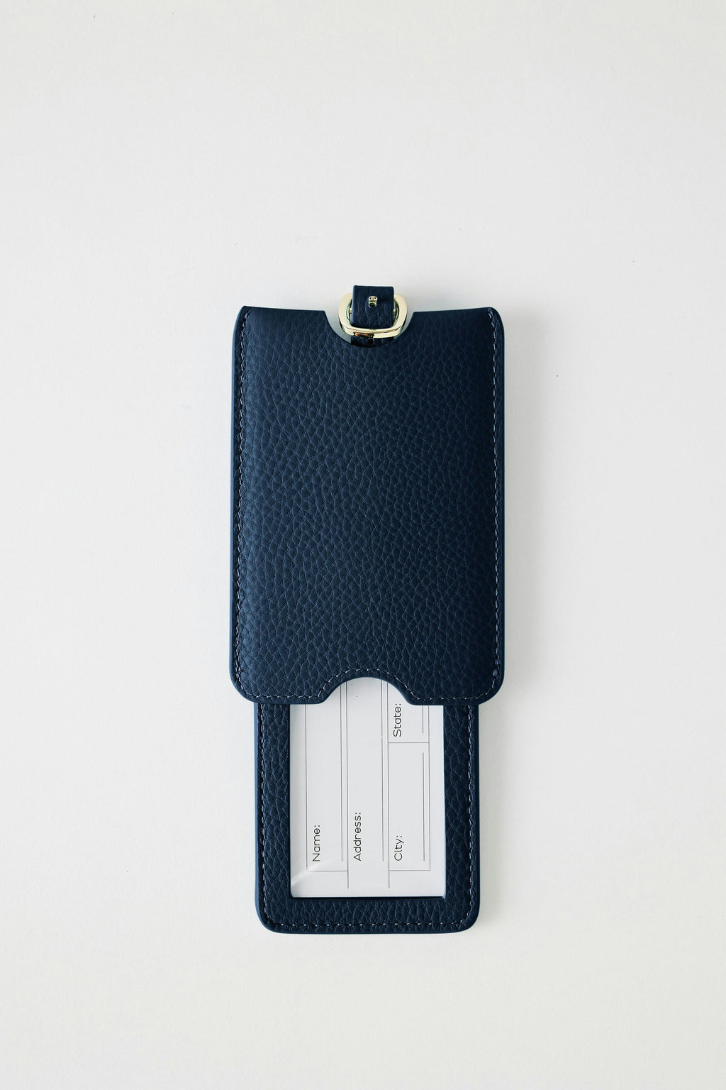 Leather Luggage Tag | Navy Gold