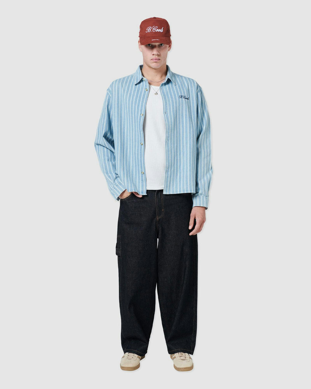 Crop LS Shirt Blue