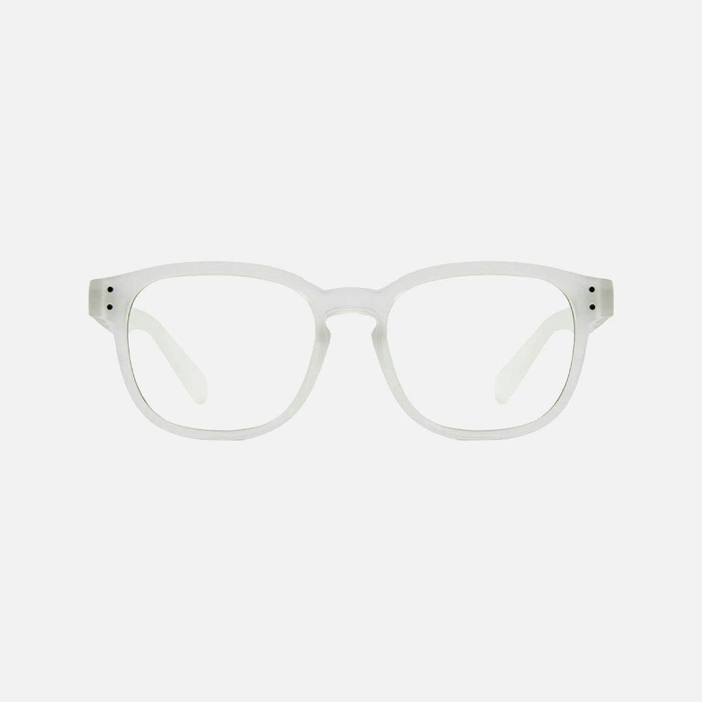 Havana Jr - Blue Light Matt Translucent Clear Frame Glasses