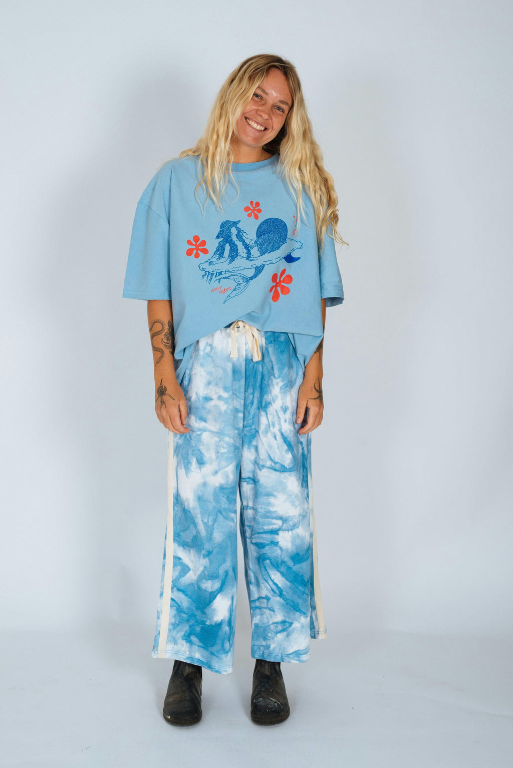 Waffle Lounge Pants in Cloud Tie Dye