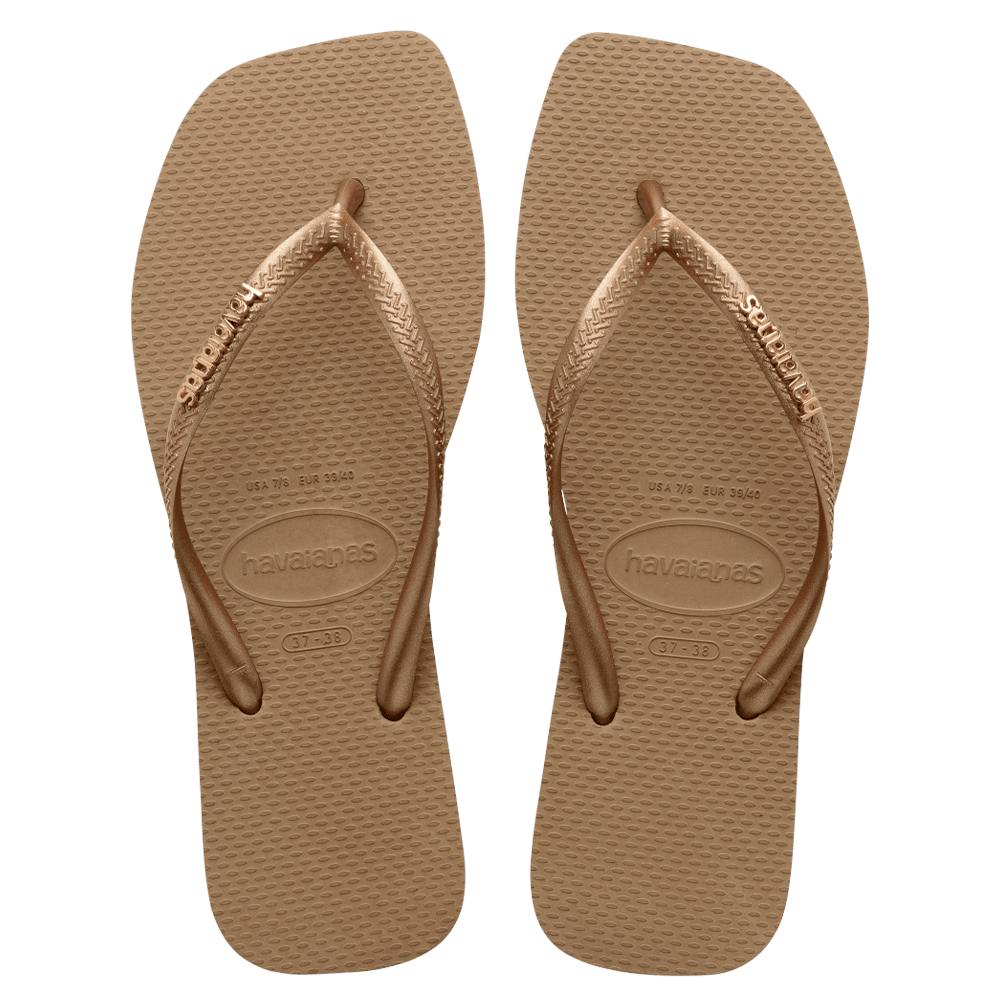Slim Square Metal Logo Thongs