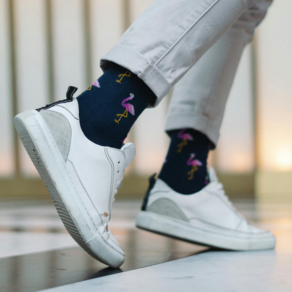 Navy Tropical Flamingos