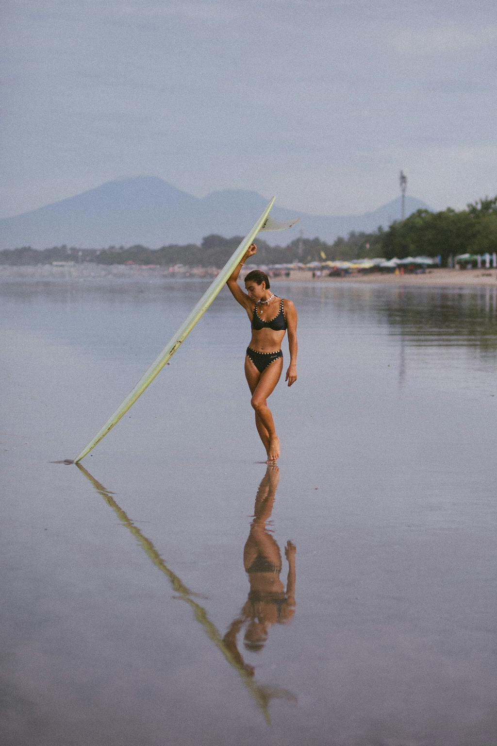 Pacific Bikini Brief in Navy and Gold
