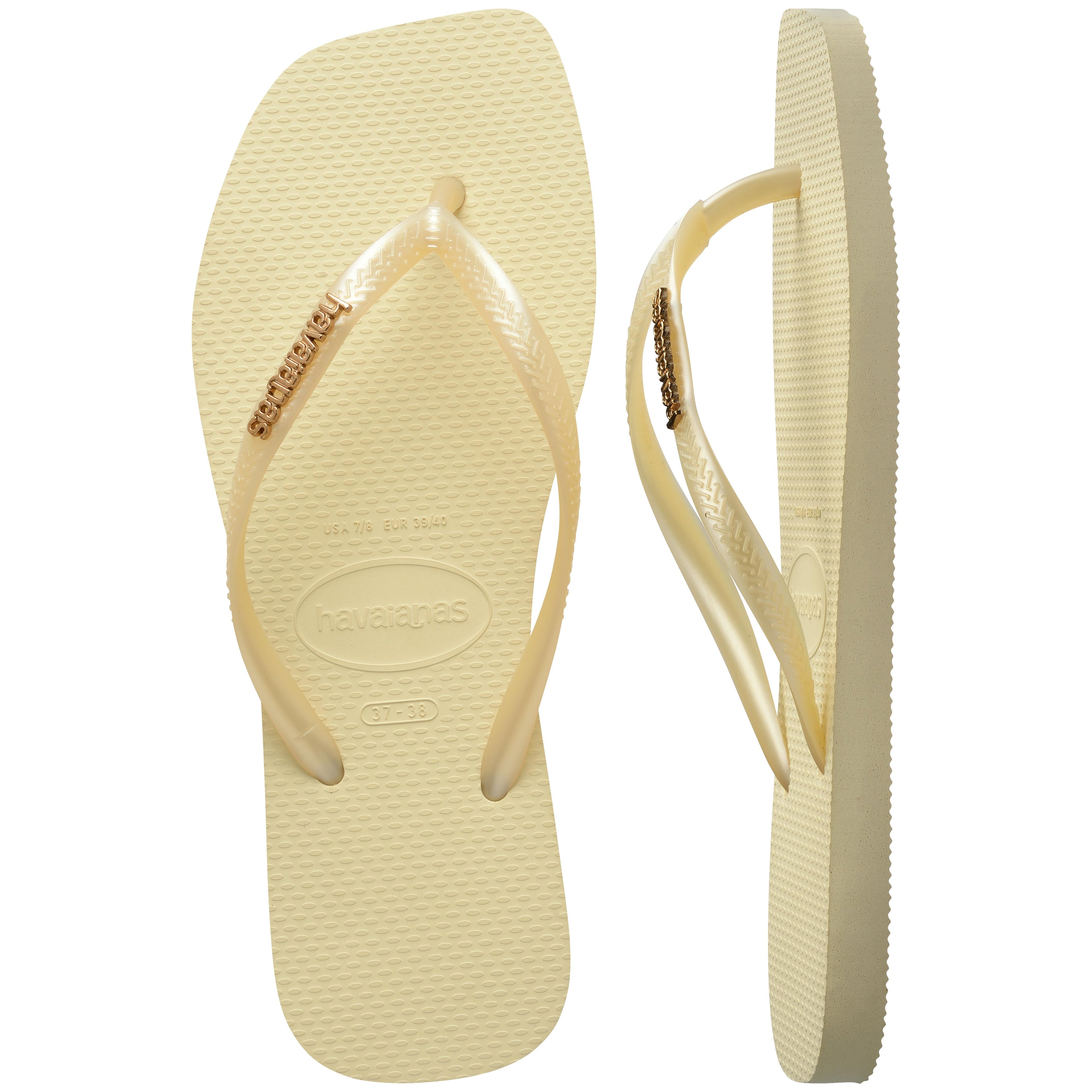 Slim Square Metal Logo Thongs