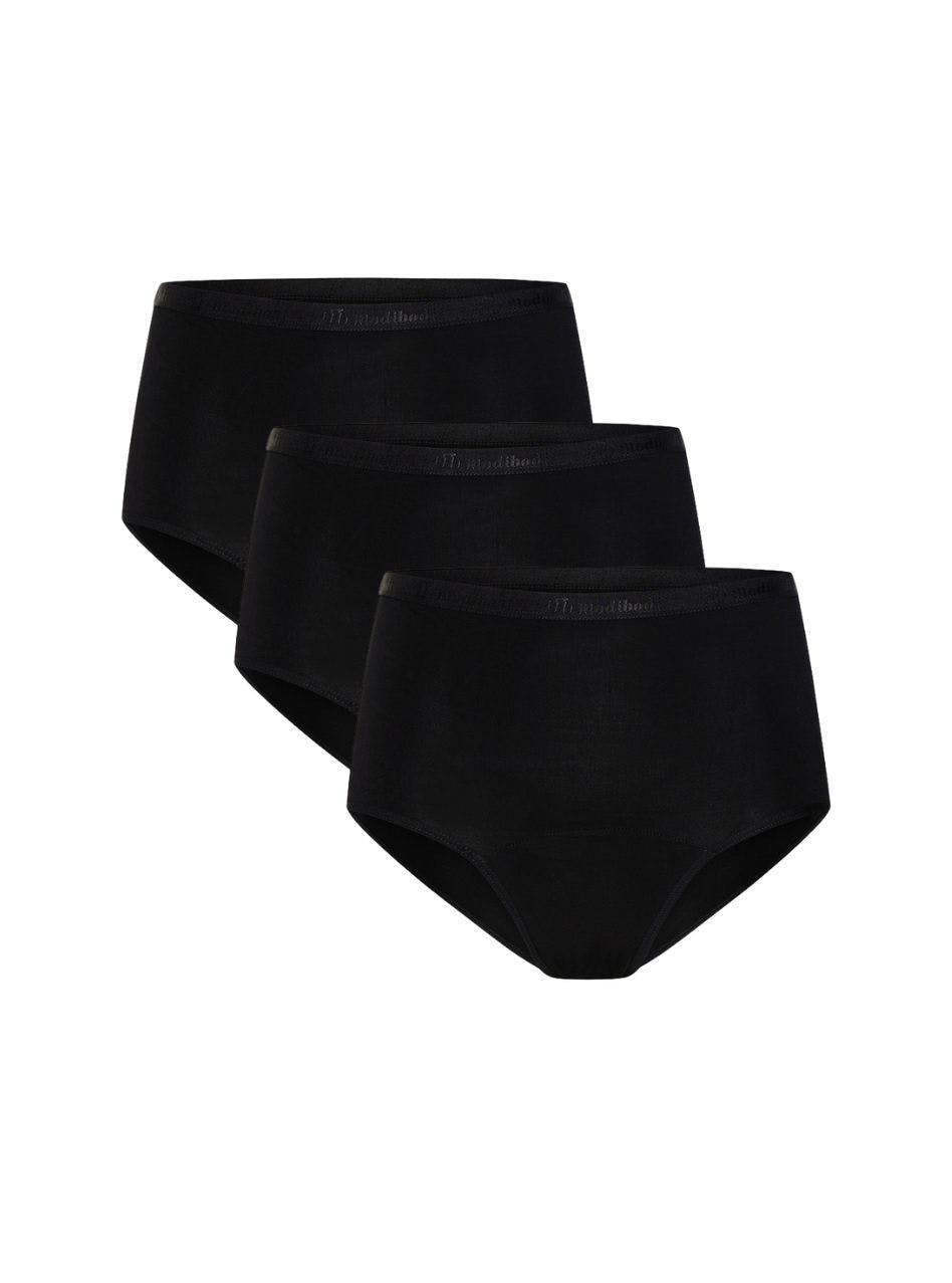 Classic Period Underwear Full Brief 3 Pack Light Absorbency Black