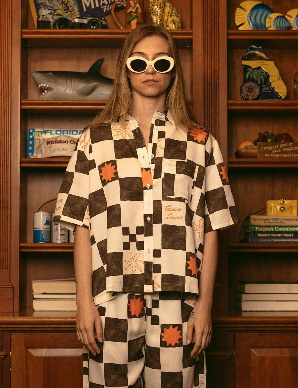 Check Beach Pant - Brown