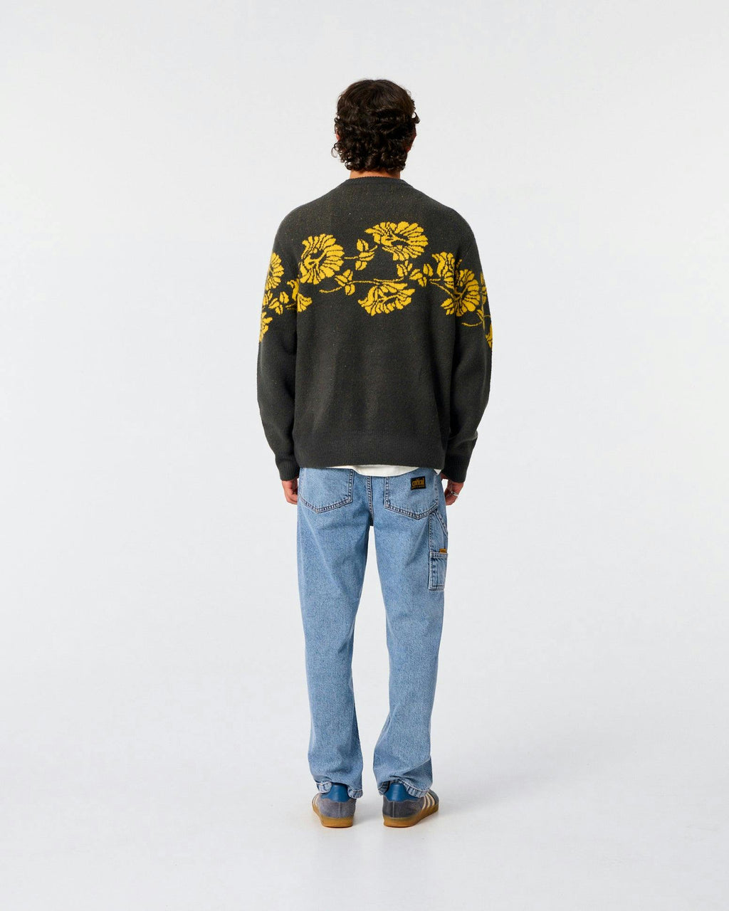 Peace Flower Crew Knit - Phantom