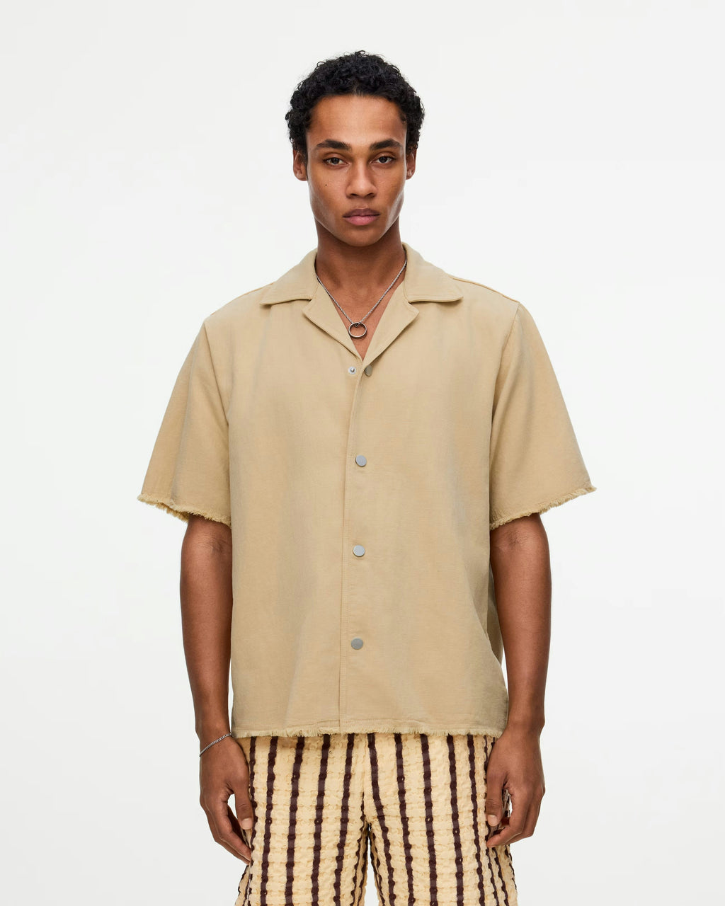 OAS Latte Bodega Cotton Canvas Shirt