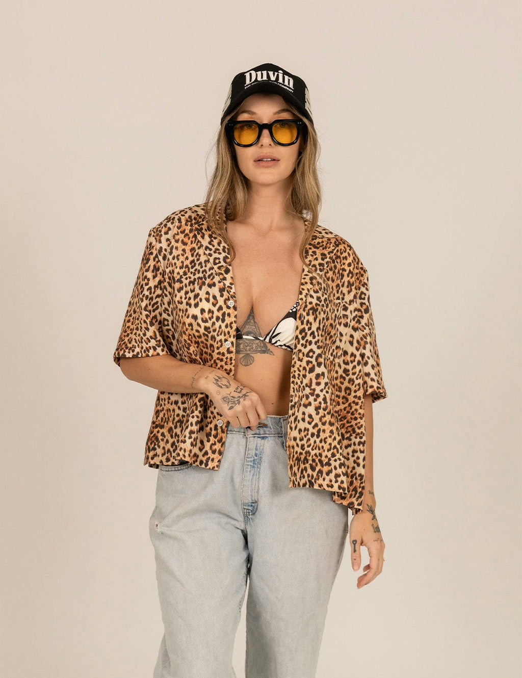 Leopard Crop Buttonup